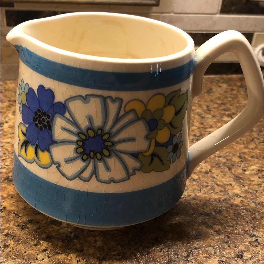 Sadler Floral Ceramic Sugar Bowl 1930 Blue Band - Picture 3 of 5